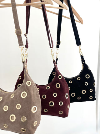 Wildleder Tasche mit Nieten 2507145-47