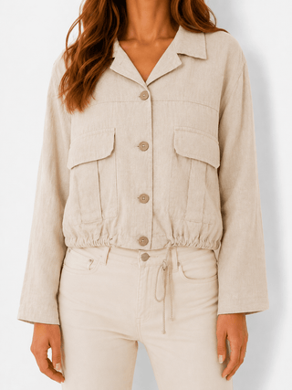 Leinenjacke in Beige, Onesize 36-42 - Levelone GmbH & Co. KG