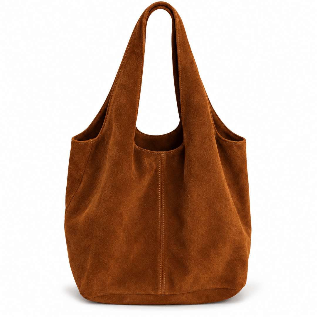 Wildleder Shopper Tasche in verschiedenen Farben: Dunkelbraun, Bordeaux, Olivgrün & Rostbraun - Levelone GmbH & Co. KG