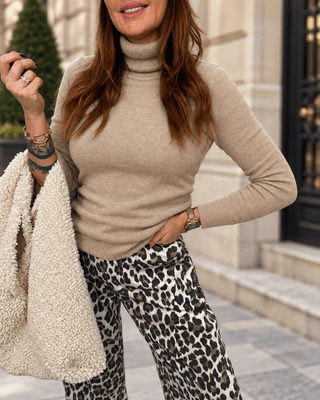 Rollkragenpullover in Beige für Damen in Einheitsgröße 36-42 - Levelone GmbH & Co. KG