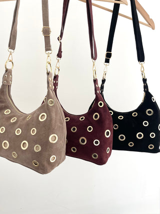 Wildleder Tasche mit Nieten 2507145-47