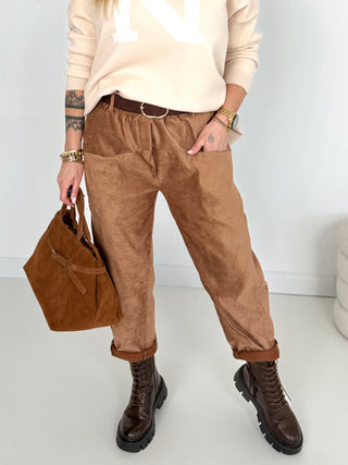 Stretchhose-cognac-damen-onesize-levelone