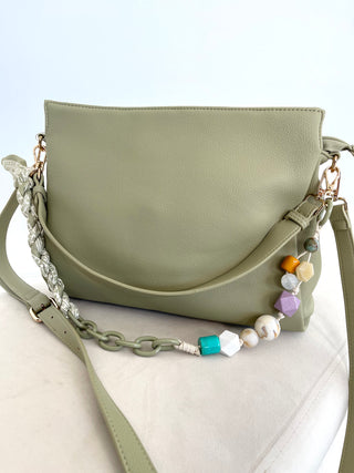 Leder Umhängetasche Olivgrün