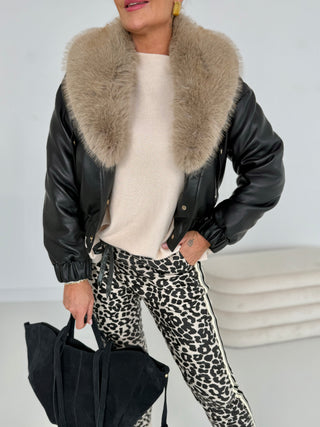 gefütterte Lederjacke 2508172-74
