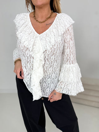 Spitzenshirt in Weiss