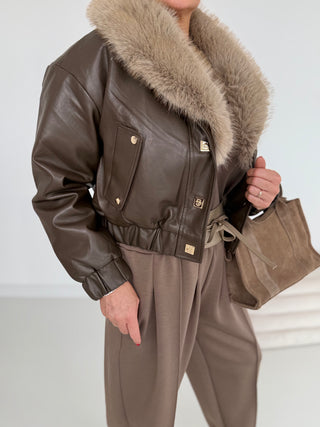 gefütterte Lederjacke 2508175-77