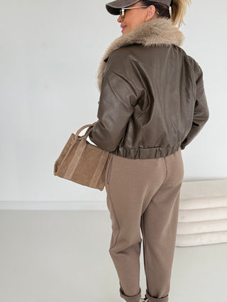 gefütterte Lederjacke 2508175-77