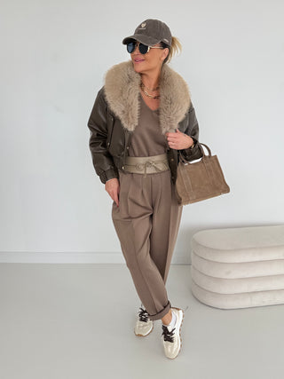 gefütterte Lederjacke 2508175-77