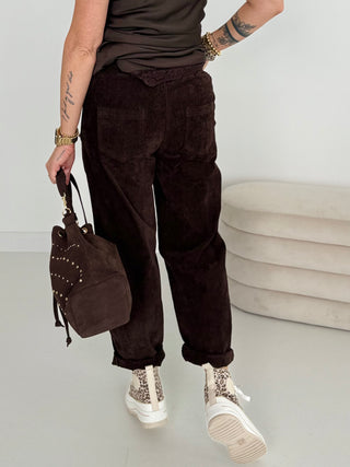 Streç fitilli kadife pantolon 2510015