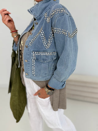 Jeansjacke mit Strass 2506104-06