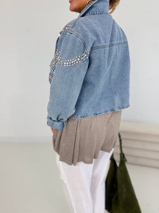 Jeansjacke mit Strass 2506104-06