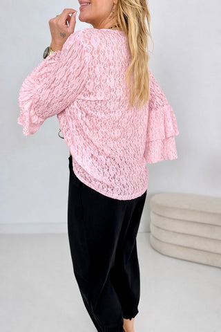 Spitzenshirt in Rosa