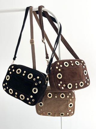 Wildleder Tasche mit Nieten 2507142-44