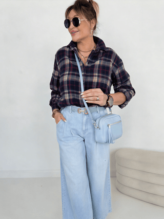 Karo Hemd in Blau-Grau-Rot