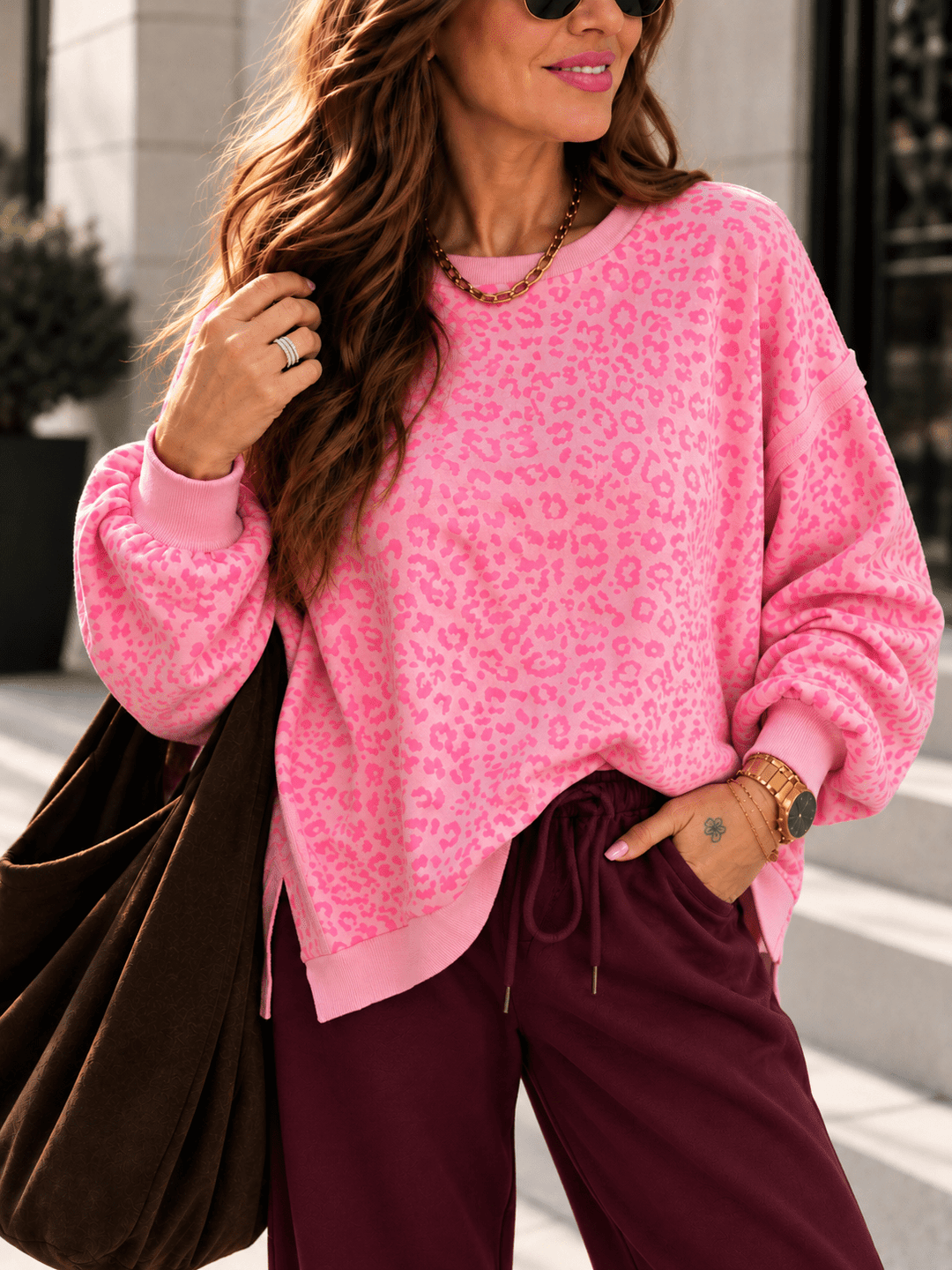Leo Sweater in Neonopink/Rosa für Damen in Einheitsgröße 36-42  - Levelone GmbH & Co. KG